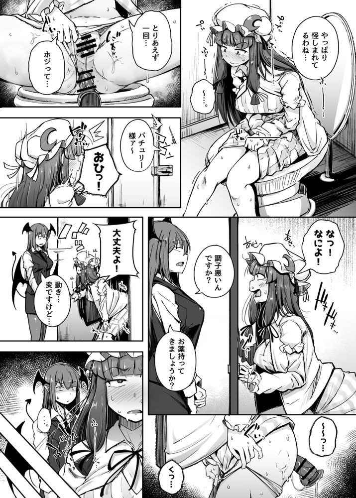 無料エロ漫画 【パチュリーエロ漫画】オナニー中毒になってしまった魔女が徐々に快楽の沼に堕ちていく…そして変態プレイへと身を投じていく【穴とむっつりどすけべだいとしょかん総集編／自家発電処】 FANZA