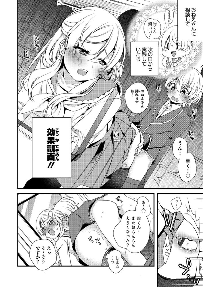 無料エロ漫画 【男の娘痴漢プレイエロ漫画】男の娘のお姉さんを痴漢から守るために電車でアナルセックスすることにしたｗｗｗ【ボクとおねえちゃんの痴漢防止大作戦／びん美】 FANZA