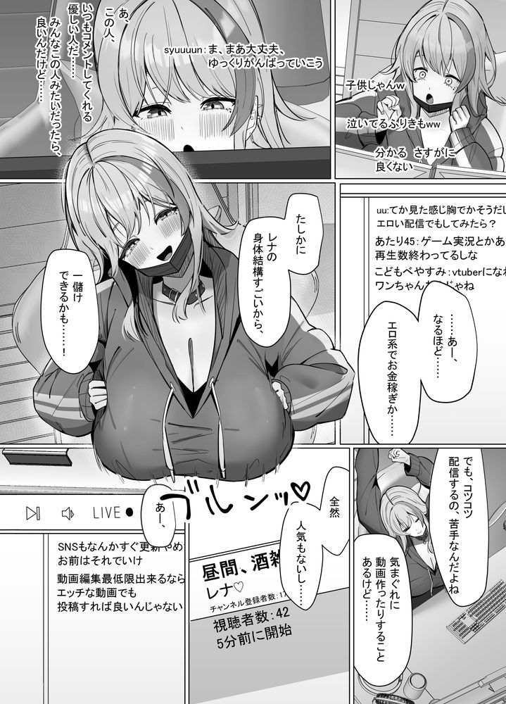 無料エロ漫画 【エロ配信エロ漫画】働きたくない楽したい！そんなダメ女が選んだ職業は…エロ配信者！？？【エロ動画を売って食ってく予定の女の子の竿役に選ばれた話／あると10】 FANZA