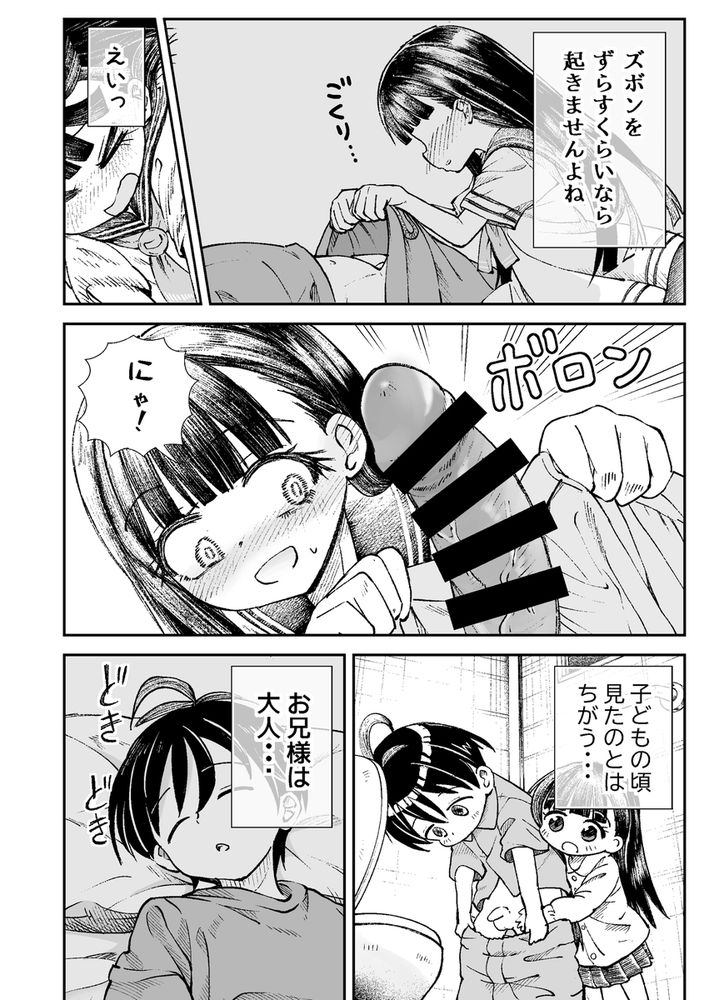 無料エロ漫画 【近親相姦エロ漫画】お兄様のことが好きすぎて…寝ている間に妹がこっそり筆おろししちゃいますｗ【お兄様の初めてを佳樹がこっそりいただきます。ゴンちゃんと。／ZART】 FANZA