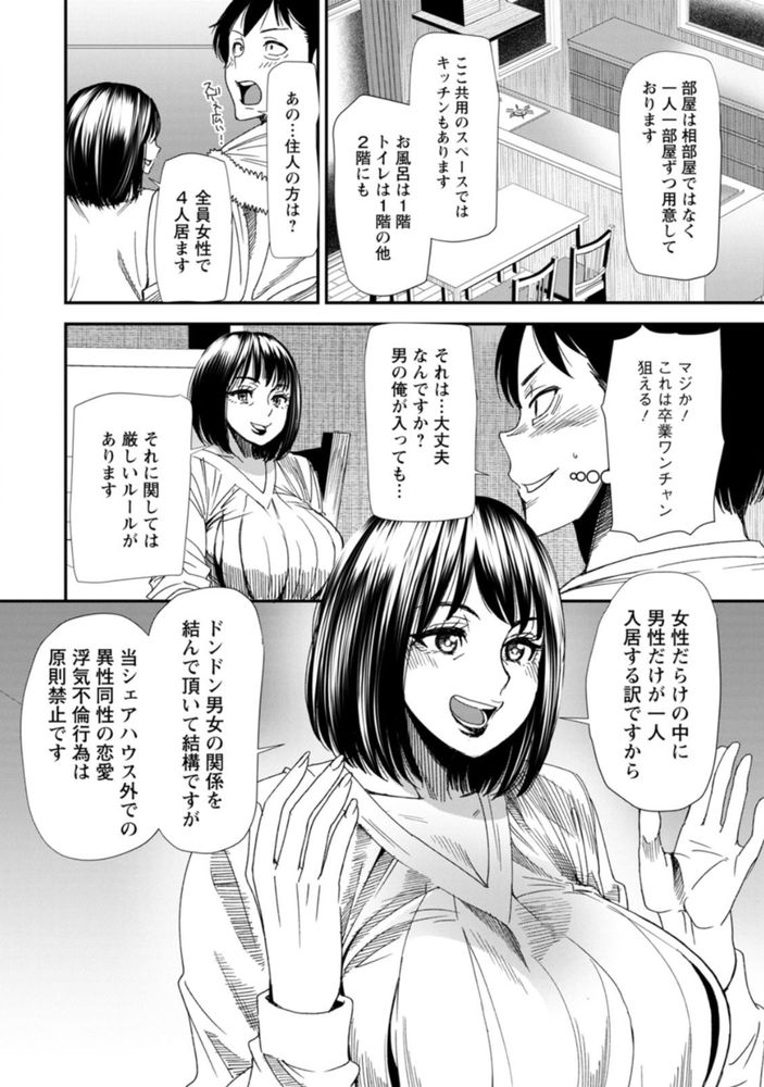 無料エロ漫画 【熟女ハーレムエロ漫画】いい年したアラサーアラフォー熟女たちとシェアハウス！欲求不満で若いちんぽが欲しいらしくてハーレム状態ですが何かwww？【婚活・ハーレム・シェアハウス／大嶋亮】 FANZA