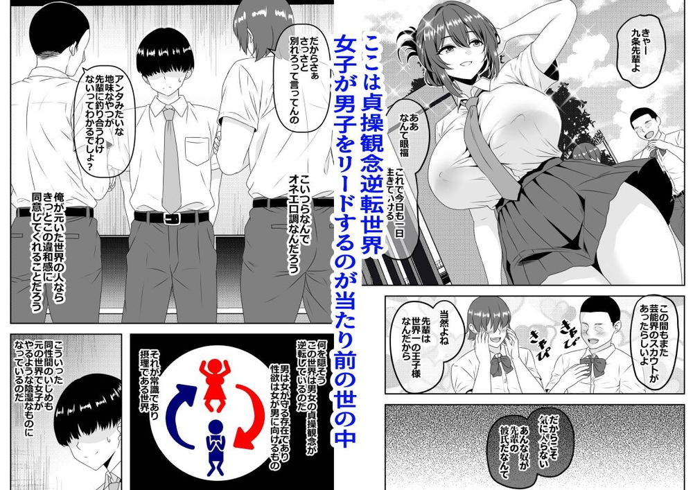 無料エロ漫画 【貞操観逆転エロ漫画】王子様系JKが初えっちで情けない早漏セックスを披露してしまいｗｗｗ【【貞操逆転】頼れる王子様系の先輩、初Hでくっそ情けない腰ヘコ早漏セックスを披露してしまう／割り箸効果】 FANZA