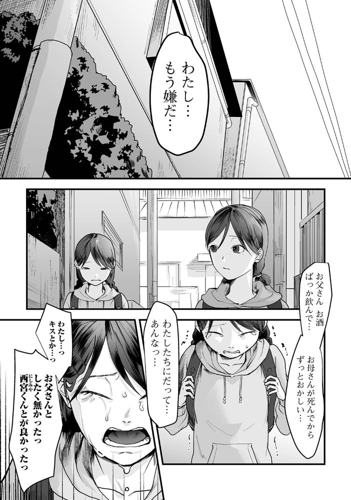 無料エロ漫画 【近親相姦エロ漫画】私のファーストキスは父親にレイプされて…初恋の相手とが良かったのに……【重い縄／澱泥カカリヤ】 FANZA