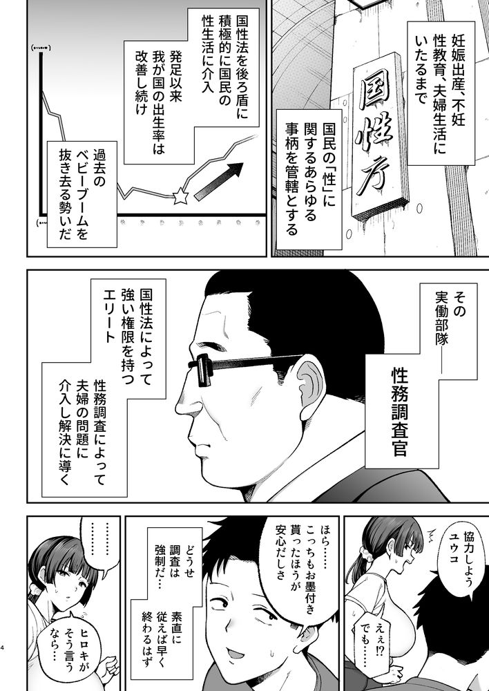 無料エロ漫画 【人妻NTRエロ漫画】少子化対策として立ち上げられた国性庁そして国民の義務である性務調査…今日もまた人妻は性務調査官に寝取られる【性務調査は突然に。／ゴールデンバズーカ】 FANZA