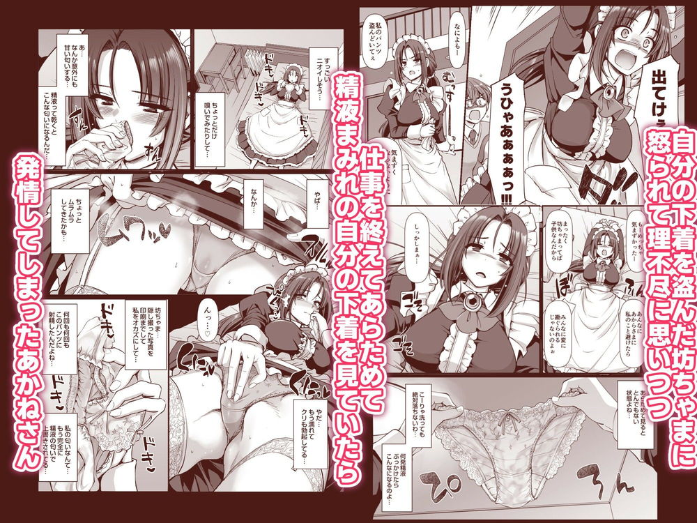 無料エロ漫画 【いちゃラブエロ漫画】ちょっとPONな独身おメイドさんに恋してしまったお坊ちゃまはお姉さんの下着を盗んでオナニーするｗ【ポンコツ独身メイドあかねさん（28）／人生横滑り】 FANZA